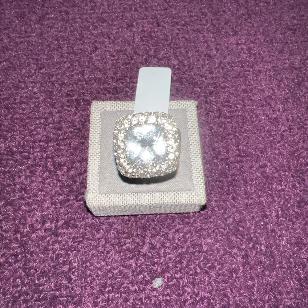 John Hardy Sterling Silver cocktail ring white sapphire